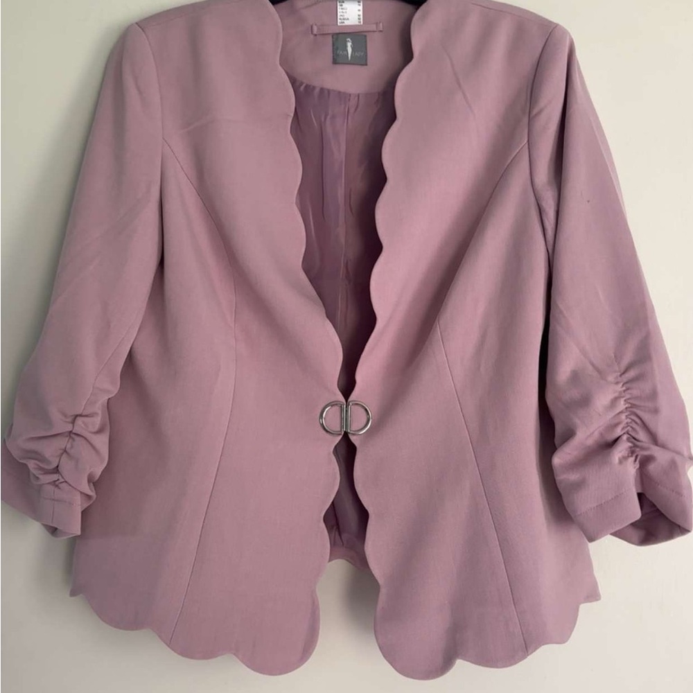 Pink Blazer with Tailored Fit and Open Front